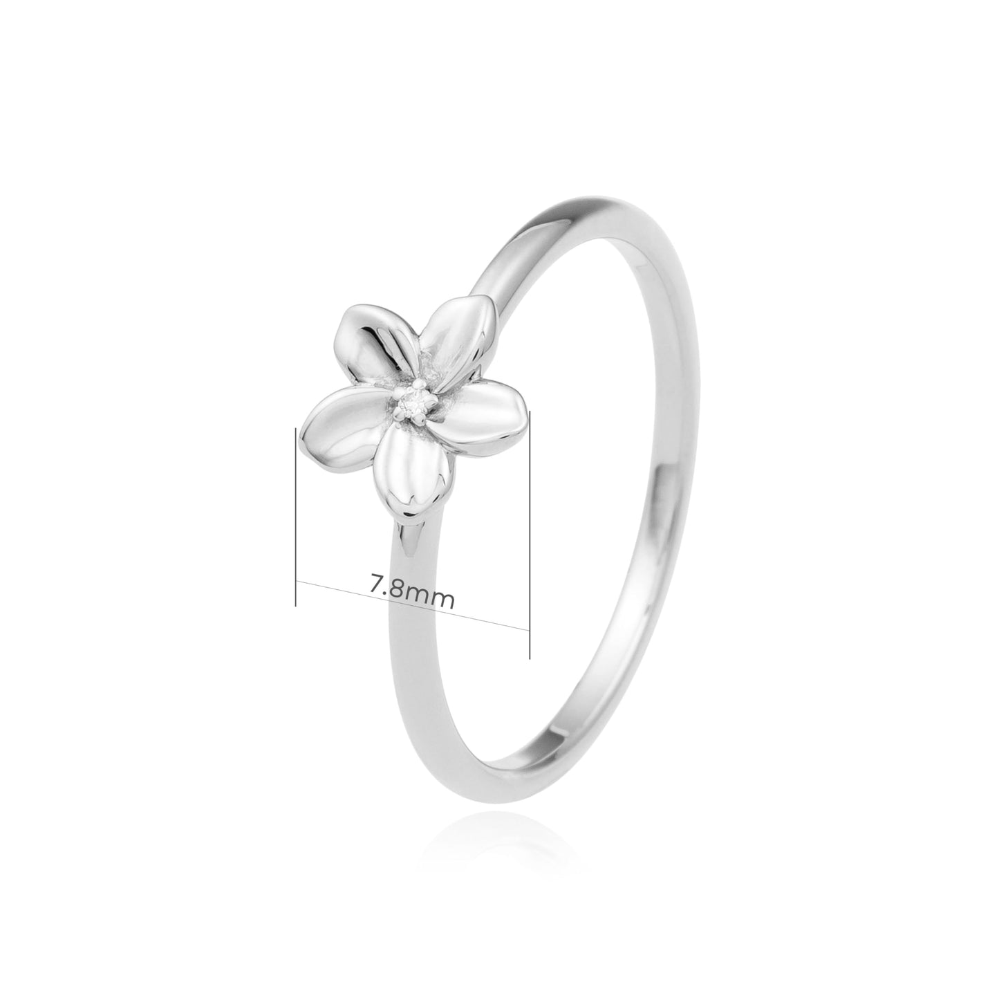 Handgefertigter Flower Ring mit Zirkonia | PaLu Jewelry