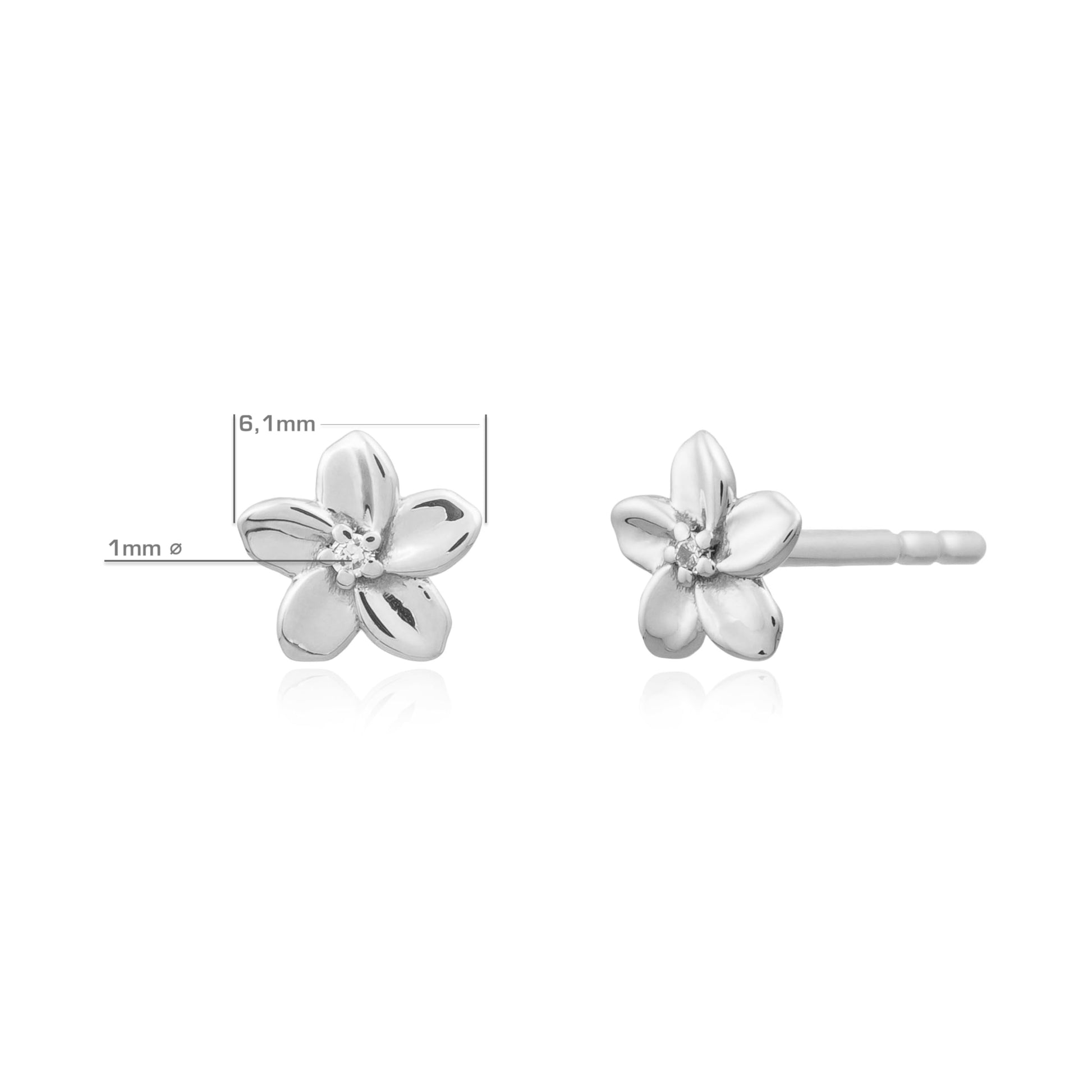 Handgefertigte Ohrringe Flower Studs mit Zirkonia | PaLu Jewelry