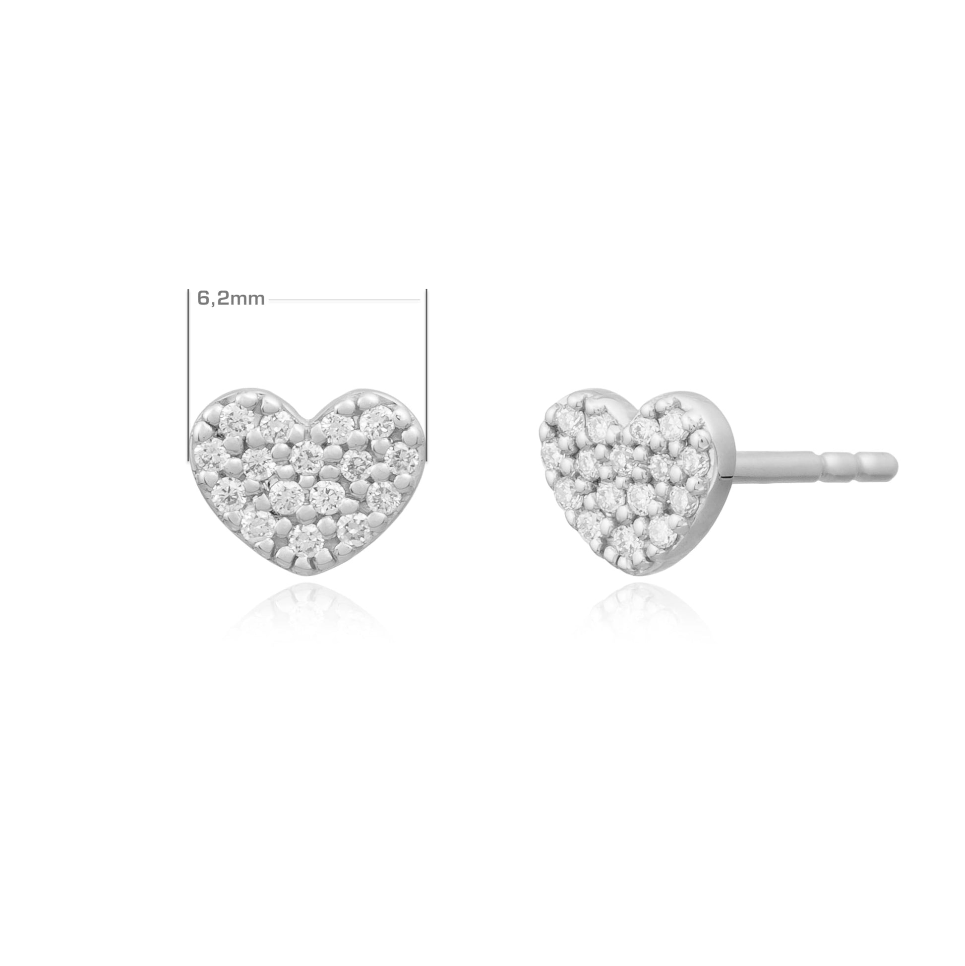 Handgefertigte Ohrringe Heart Glow Studs mit Zirkonia | PaLu Jewelry