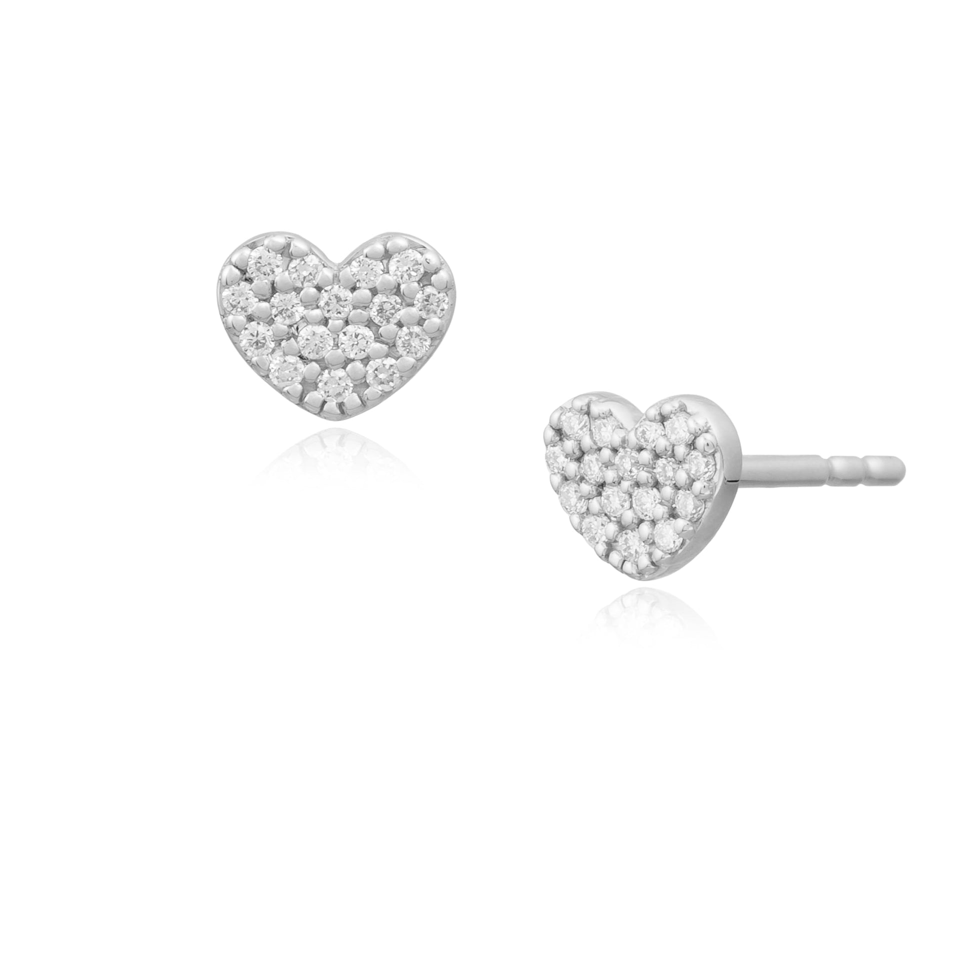 Handgefertigte Ohrringe Heart Glow Studs mit Zirkonia | PaLu Jewelry