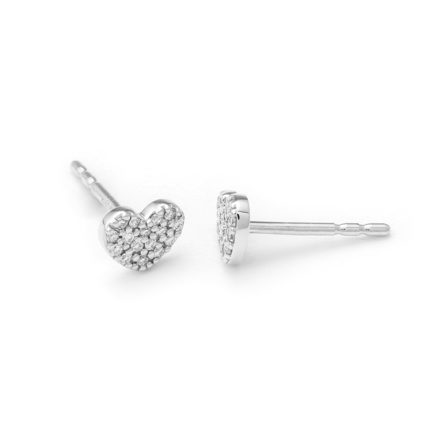 Handgefertigte Ohrringe Heart Glow Studs mit Zirkonia | PaLu Jewelry