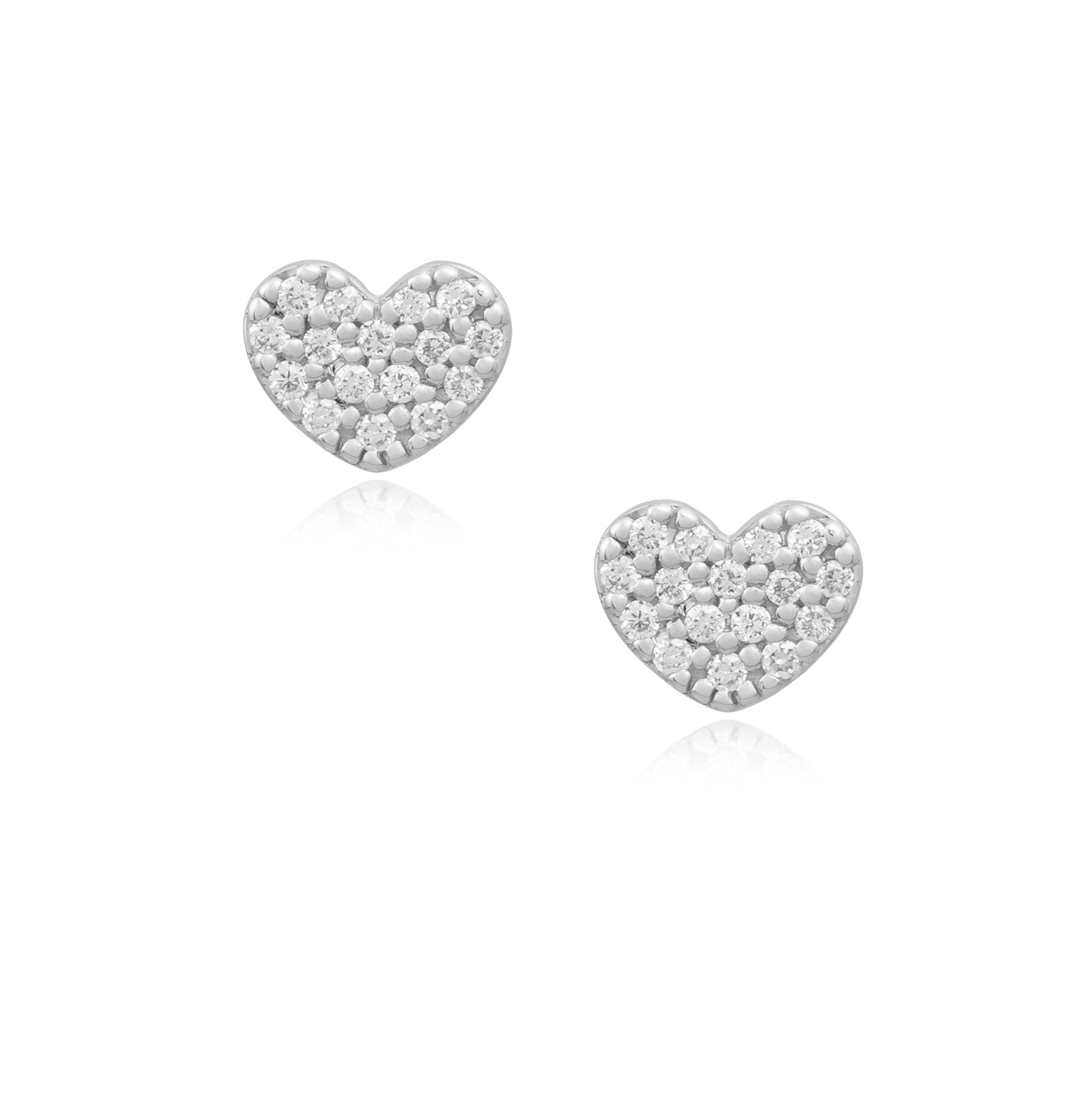 Handgefertigte Ohrringe Heart Glow Studs mit Zirkonia | PaLu Jewelry