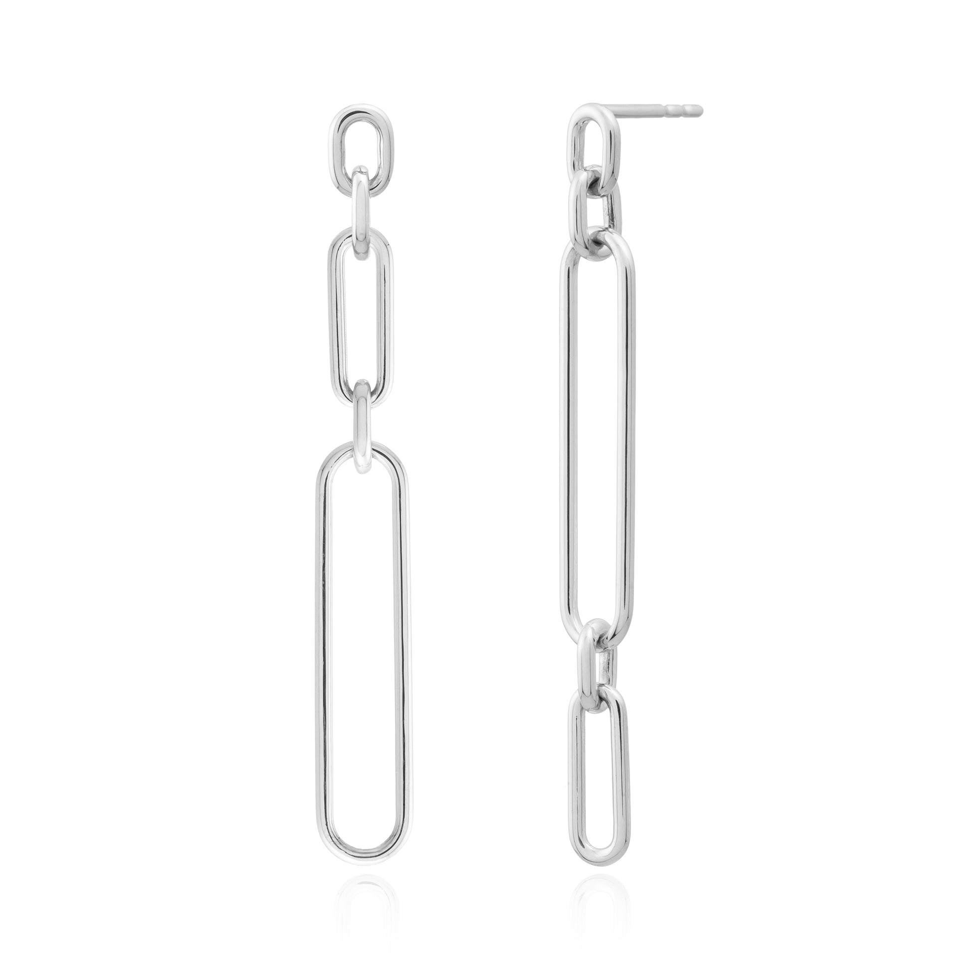 Handgefertigte Ohrringe Linear Link Studs | PaLu Jewelry