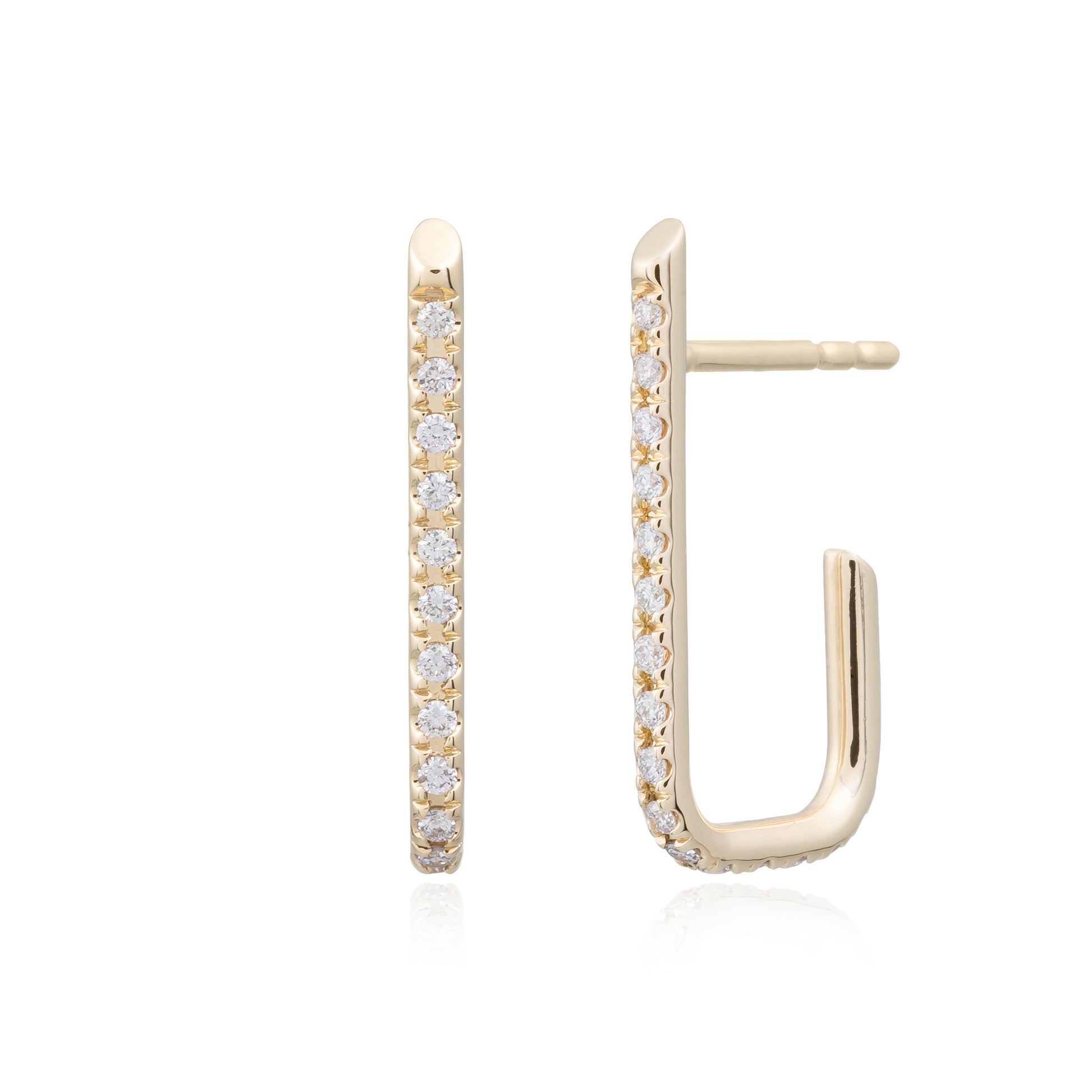 Handgefertigte Ohrringe JJ Special Studs Gelbgold mit Zirkonia | PaLu Jewelry