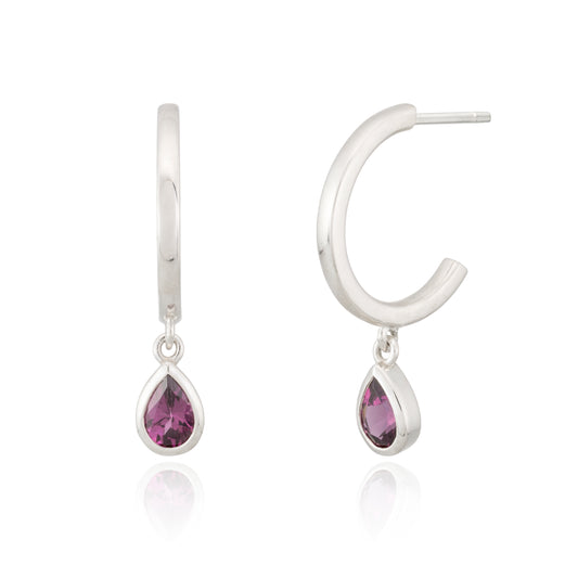 Handgefertigte Elegance Hoops mit Edelstein | PaLu Jewelry