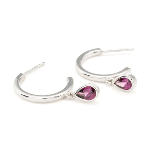 Handgefertigte Elegance Hoops mit Edelstein | PaLu Jewelry