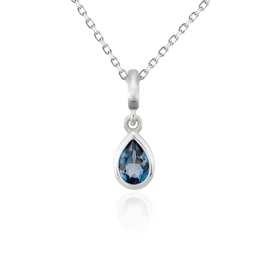 Handgefertigter Anhänger Elegance Drop mit Edelstein und Kette | PaLu Jewelry